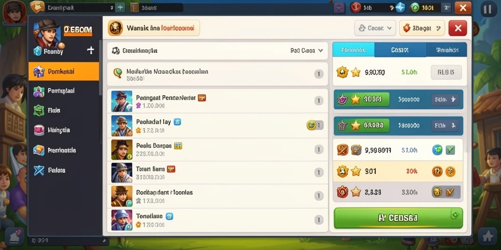 pt777 - Sistem leaderboard menunjukkan peringkat pemain.